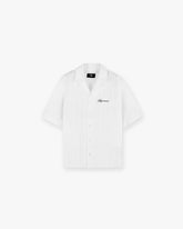Embroidered Bowling Shirt - Antique White