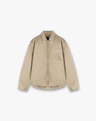 Cotton Zip Through Shirt - Beige