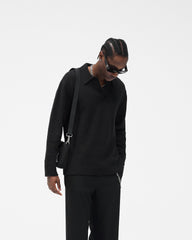Knitted Polo - Jet Black
