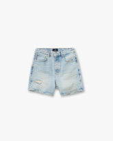Busy Doing Nothing Denim Short - Dusty Blue