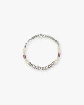 Beaded Represent Bracelet - Silver