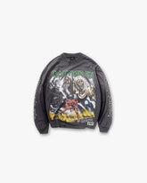 Represent X Iron Maiden Number Of The Beast Long Sleeve T-Shirt - Sunfade Grey