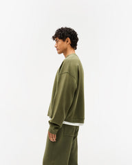 Initial Boxy Sweater - Army Green