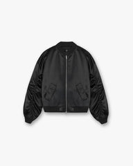 Satin Bomber - Black