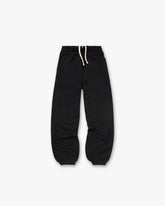 Initial Wide Leg Cuffed Sweatpant - Jet Black
