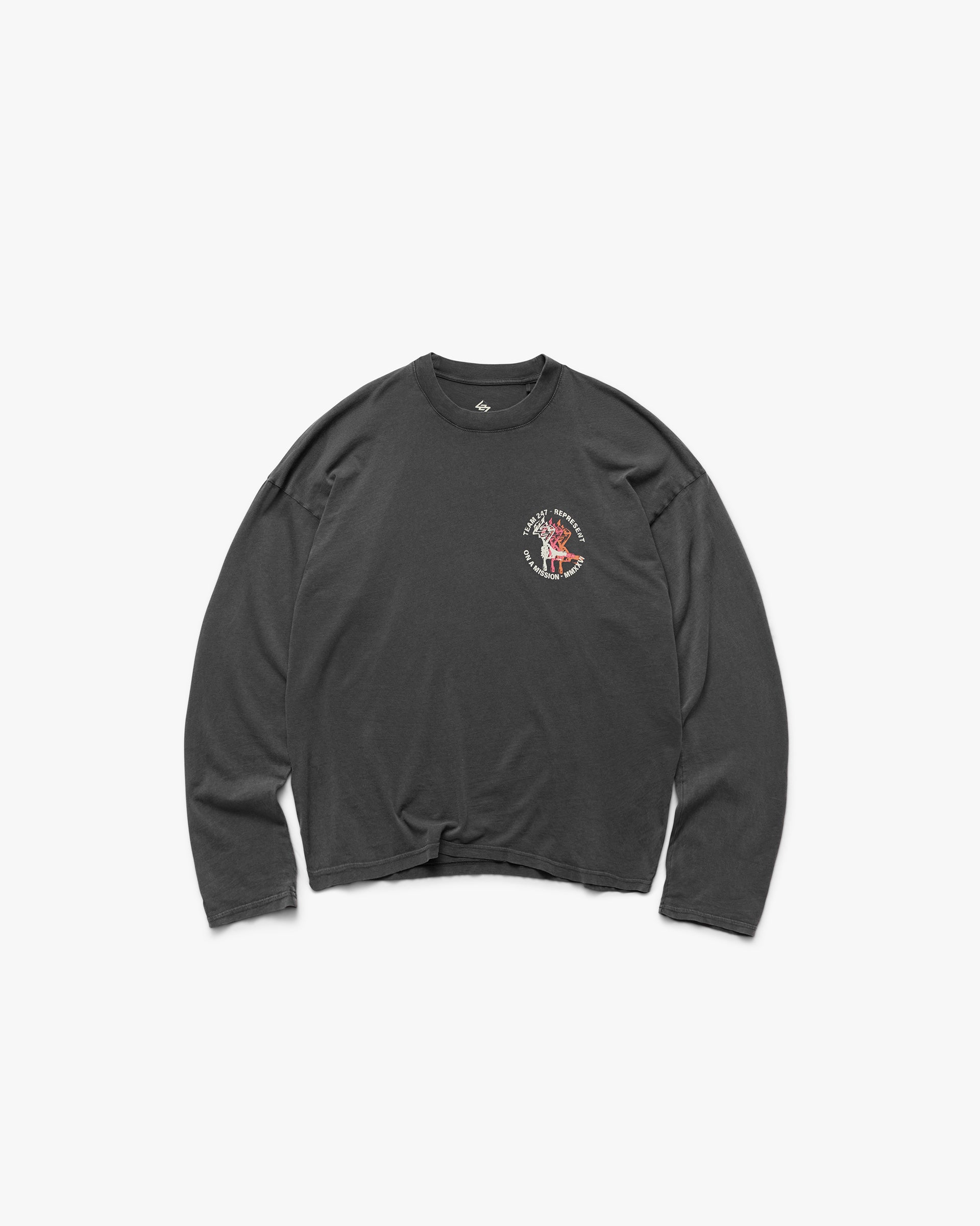 247 Torch Boxy Long Sleeve T-Shirt - Washed Black