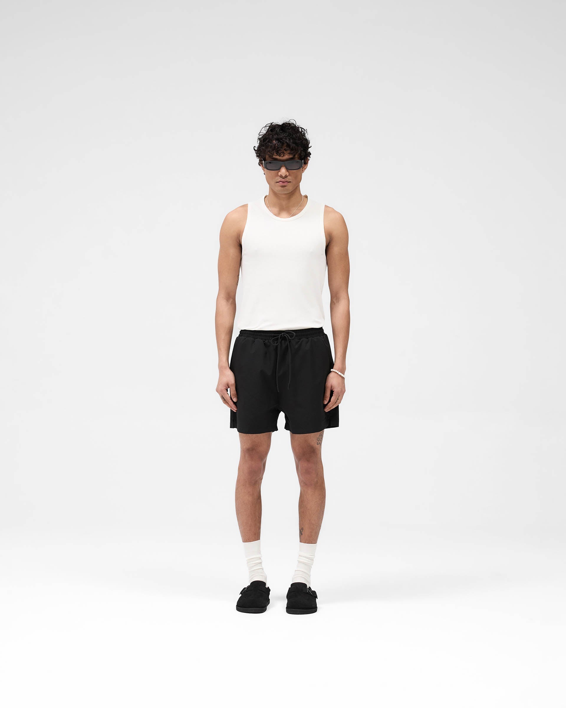Seersucker Smart Swim Short - Black