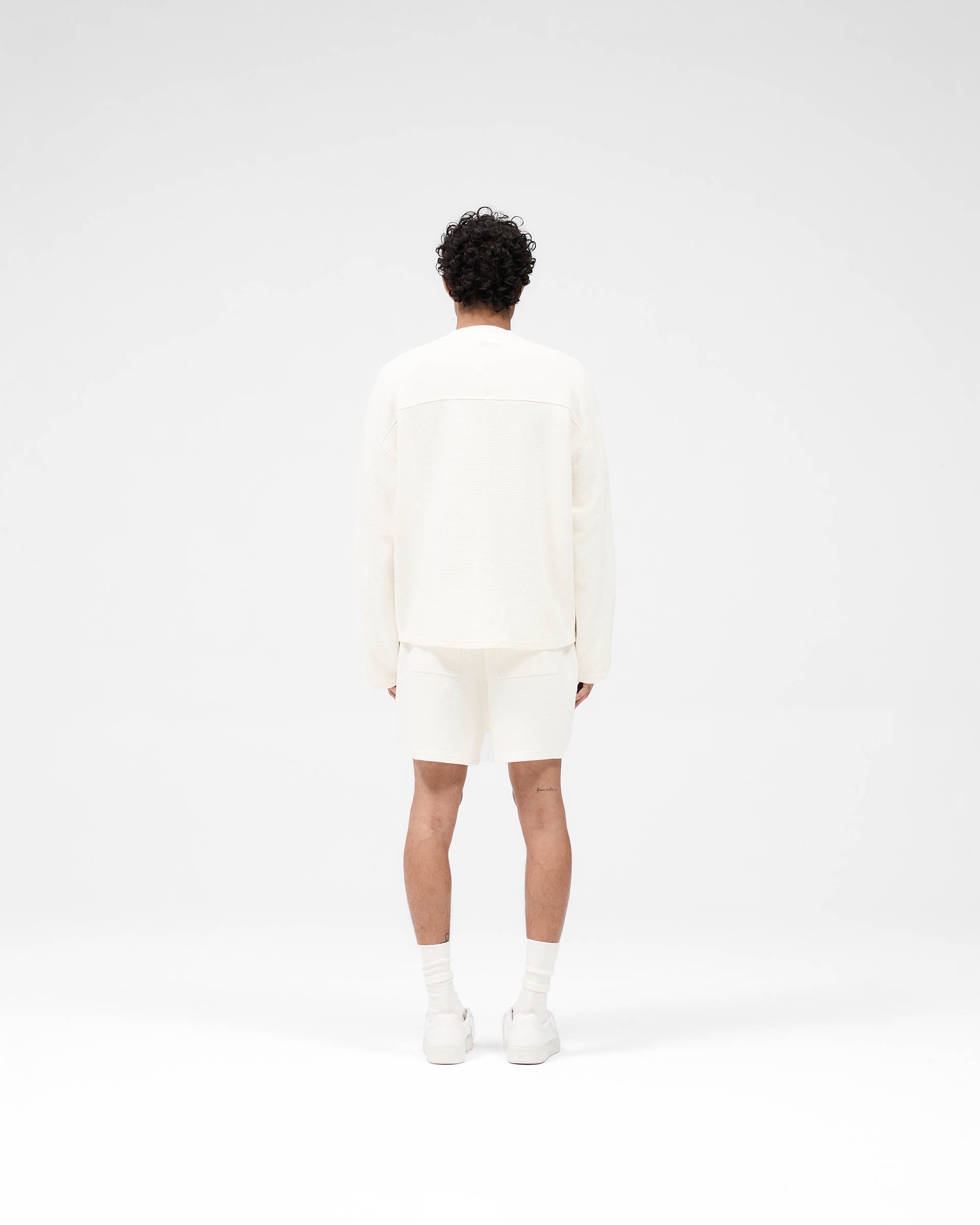 Waffle Long Sleeve T-Shirt - Flat White