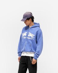 Pegasus Zip Through Hoodie - Indigo