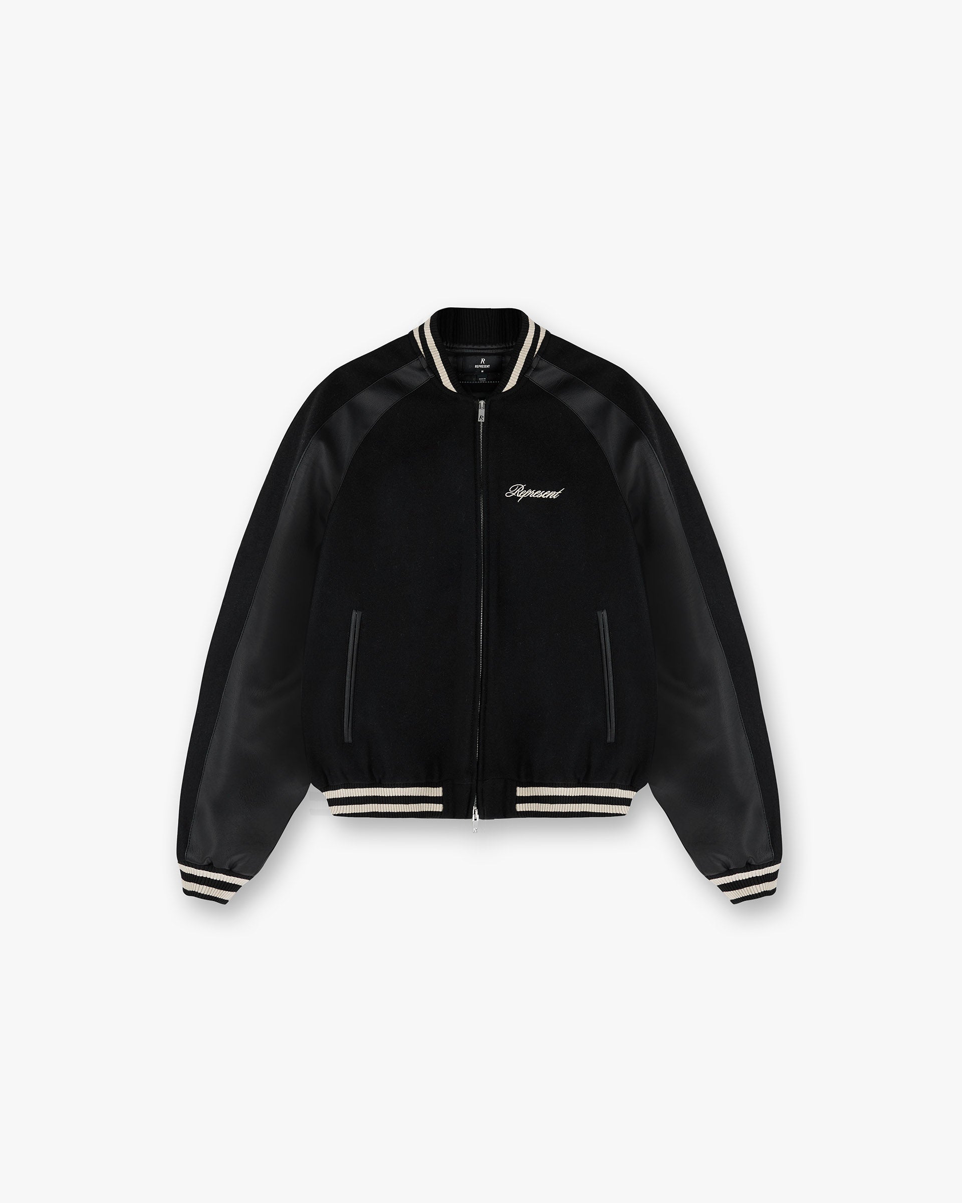 Raglan Varsity Jacket - Black