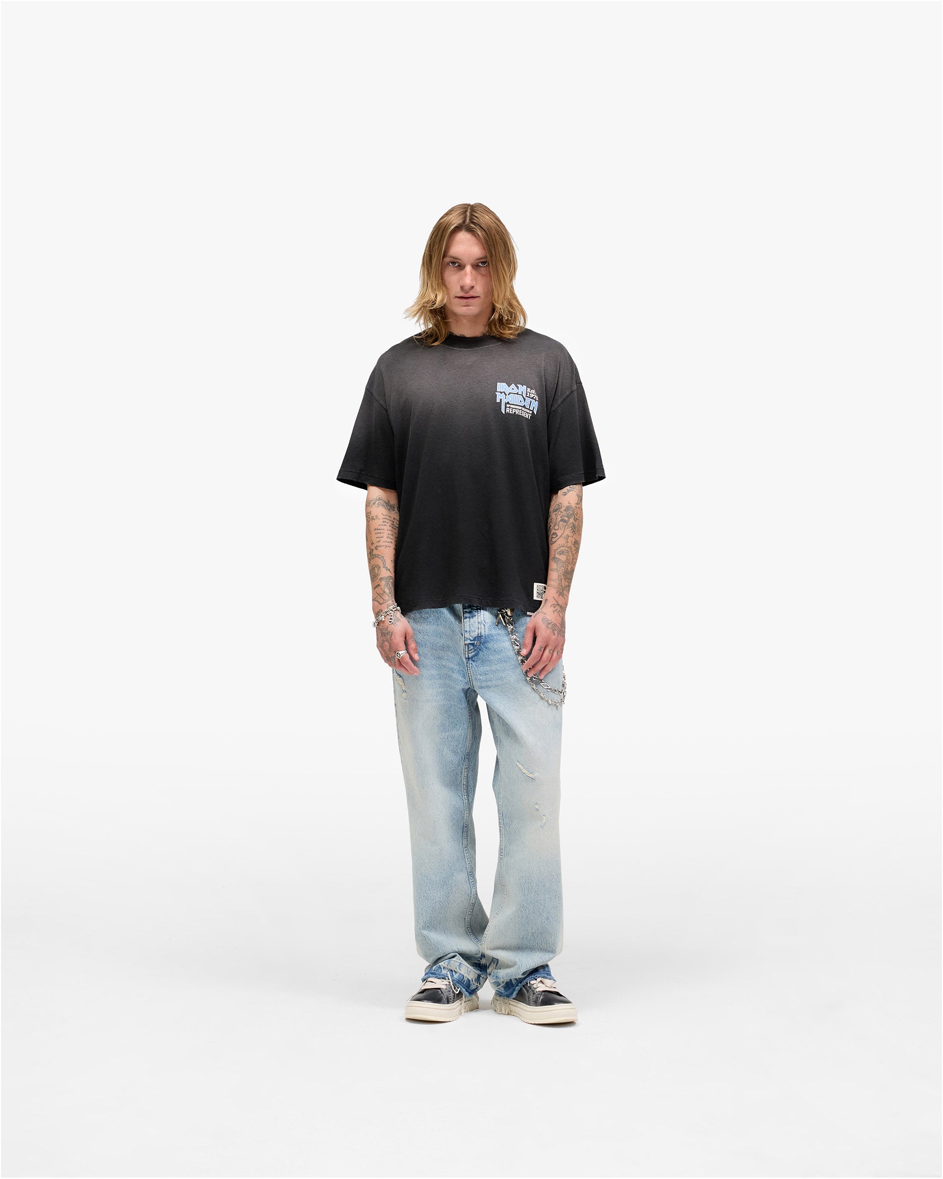 Represent X Iron Maiden Anniversary T-Shirt - Stained Black