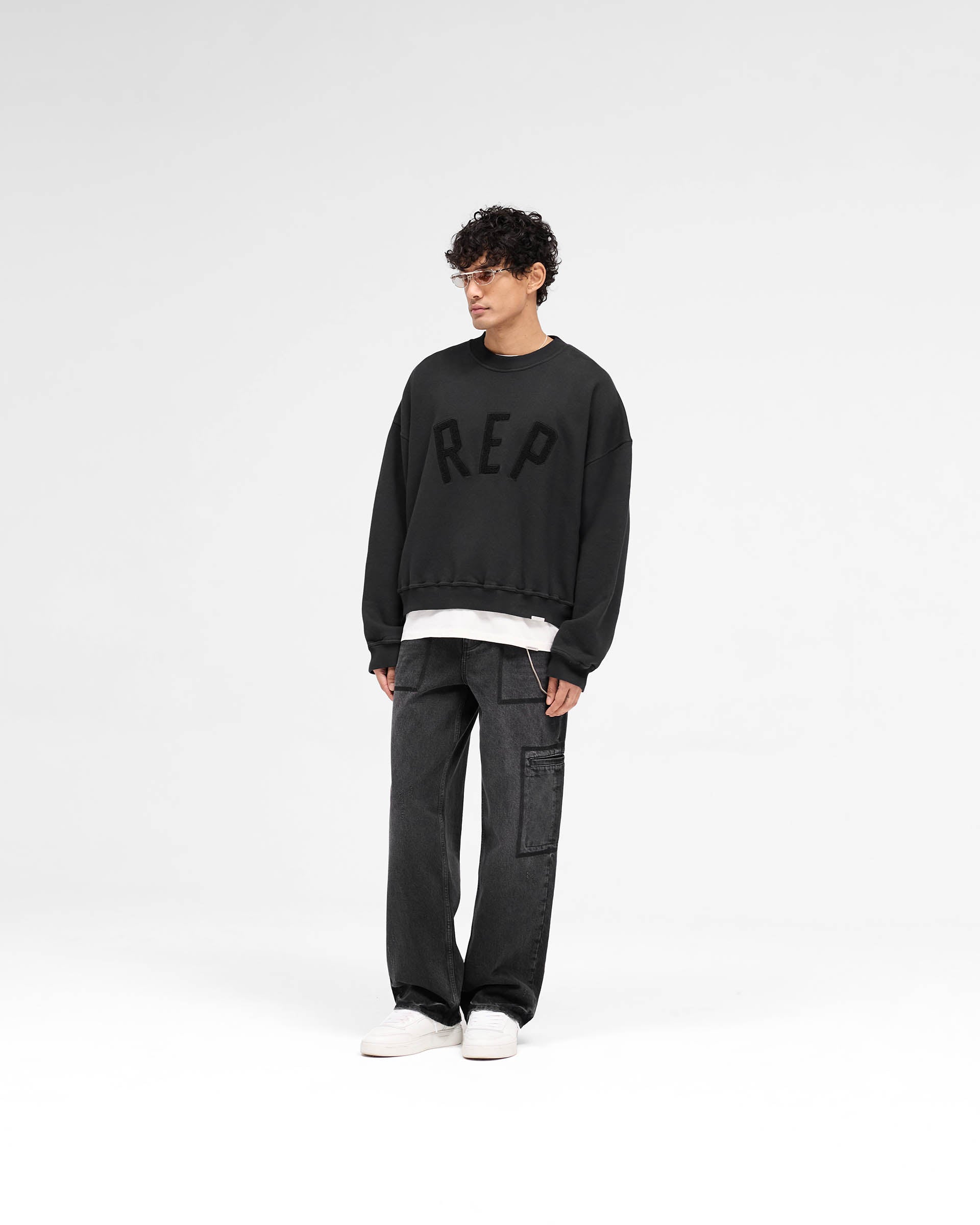 Rep Applique Sweater - Off Black