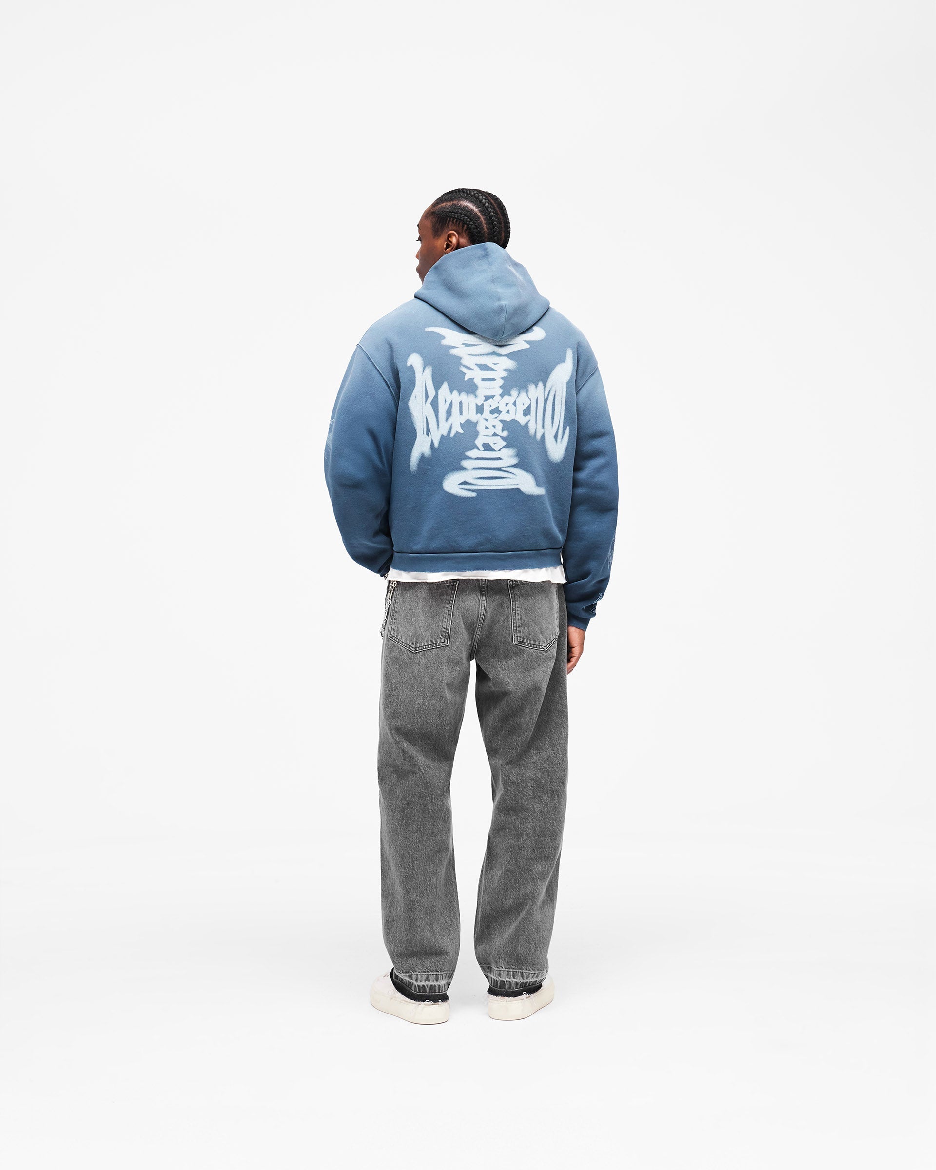 MH Shrunken Zip Hoodie - Vintage Navy