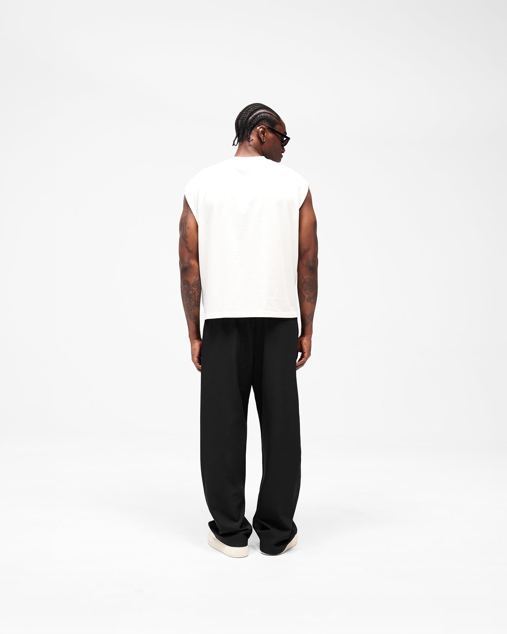 Initial Boxy Tank - Flat White