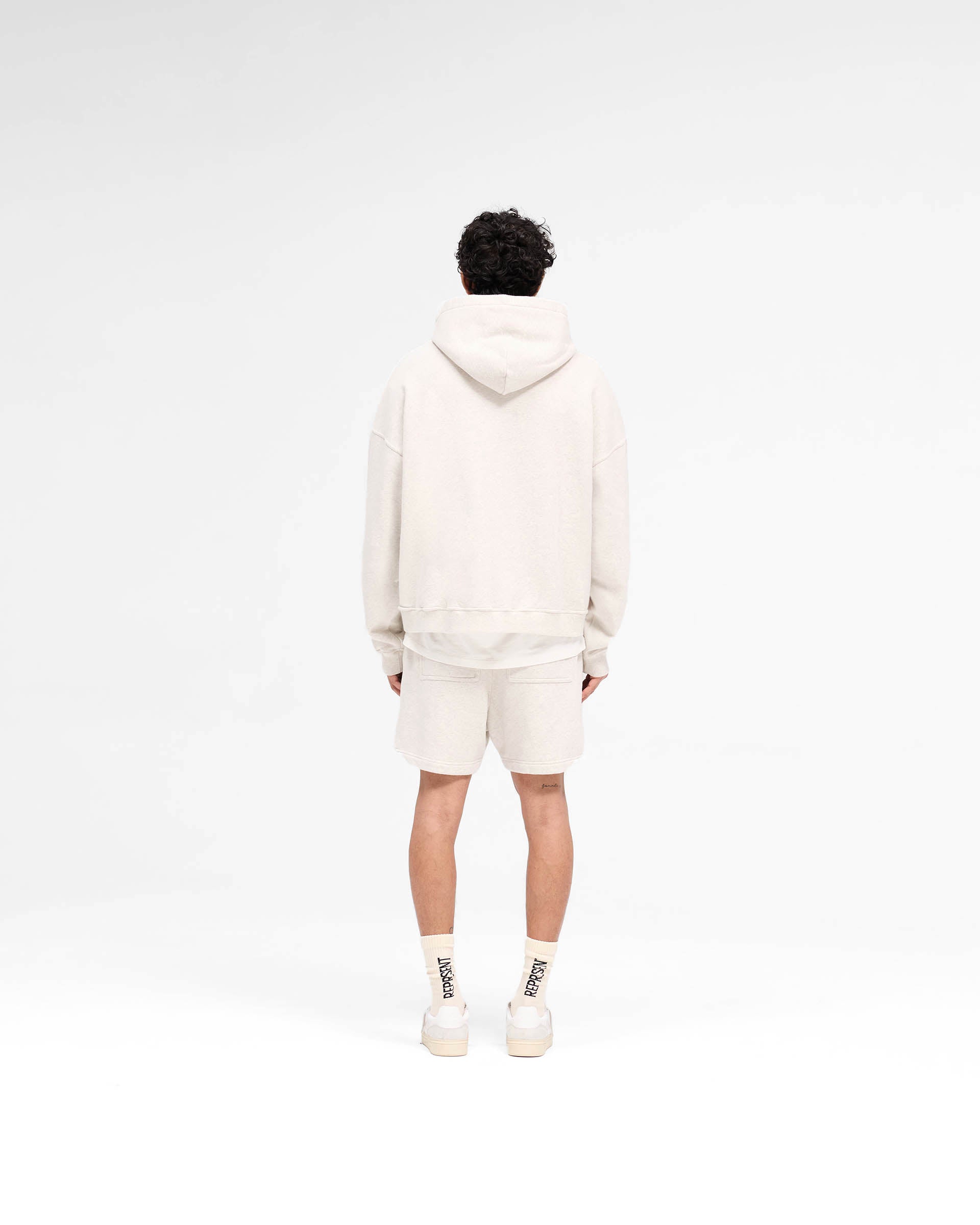 Rep Applique Hoodie - Cream Marl