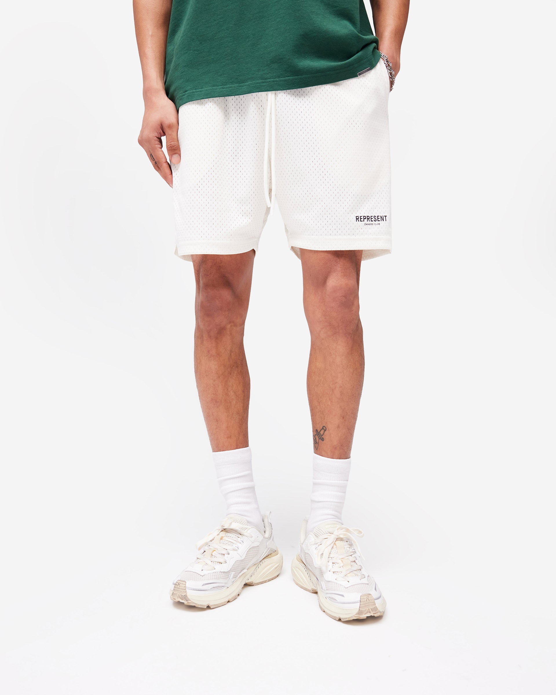 Represent Owners Club Mesh Shorts - Flat White