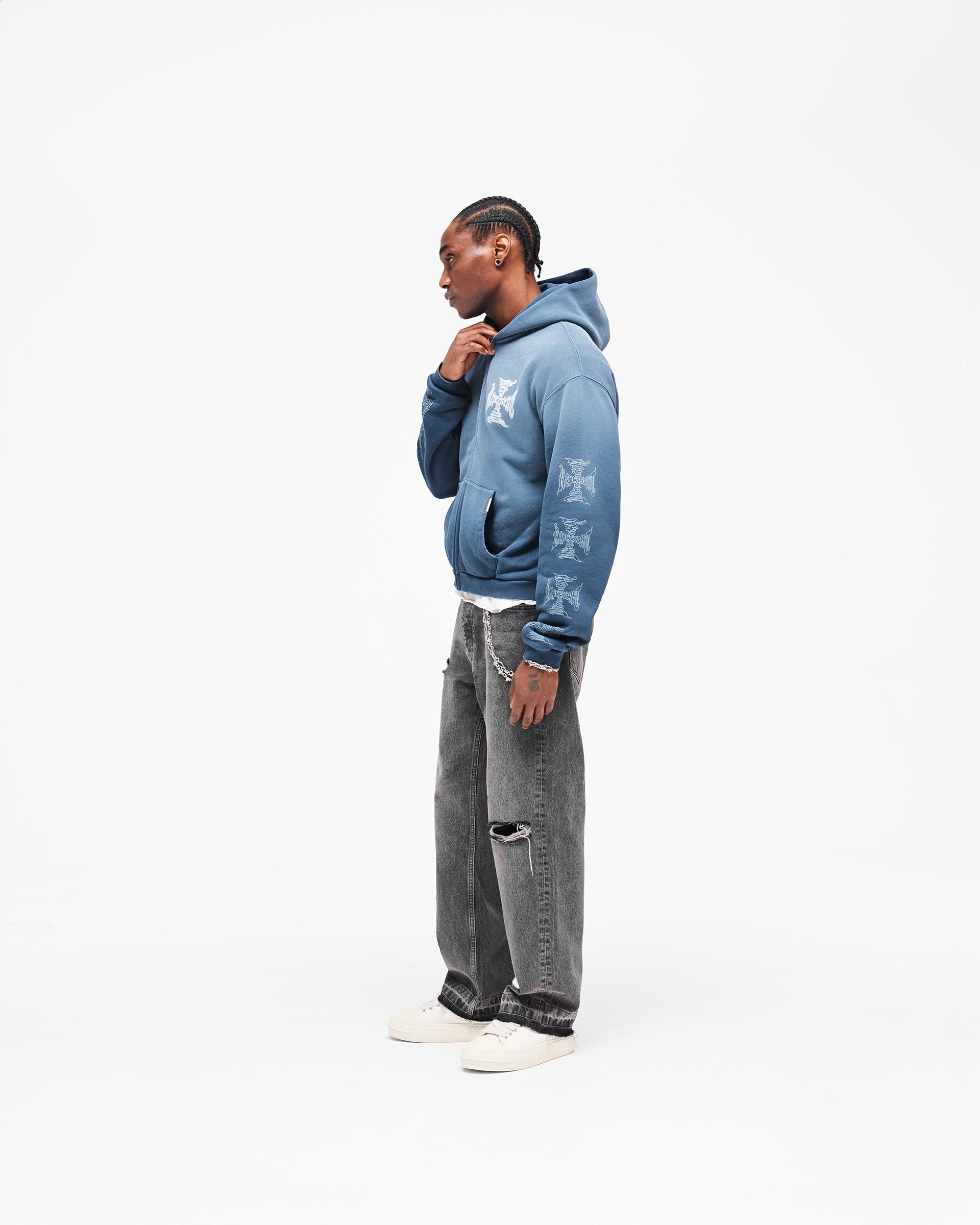 MH Shrunken Zip Hoodie - Vintage Navy