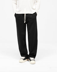 Initial Wide Leg Cuffed Sweatpant - Jet Black