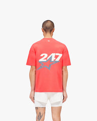 Team 247 Star Oversized T-Shirt - Racing Red
