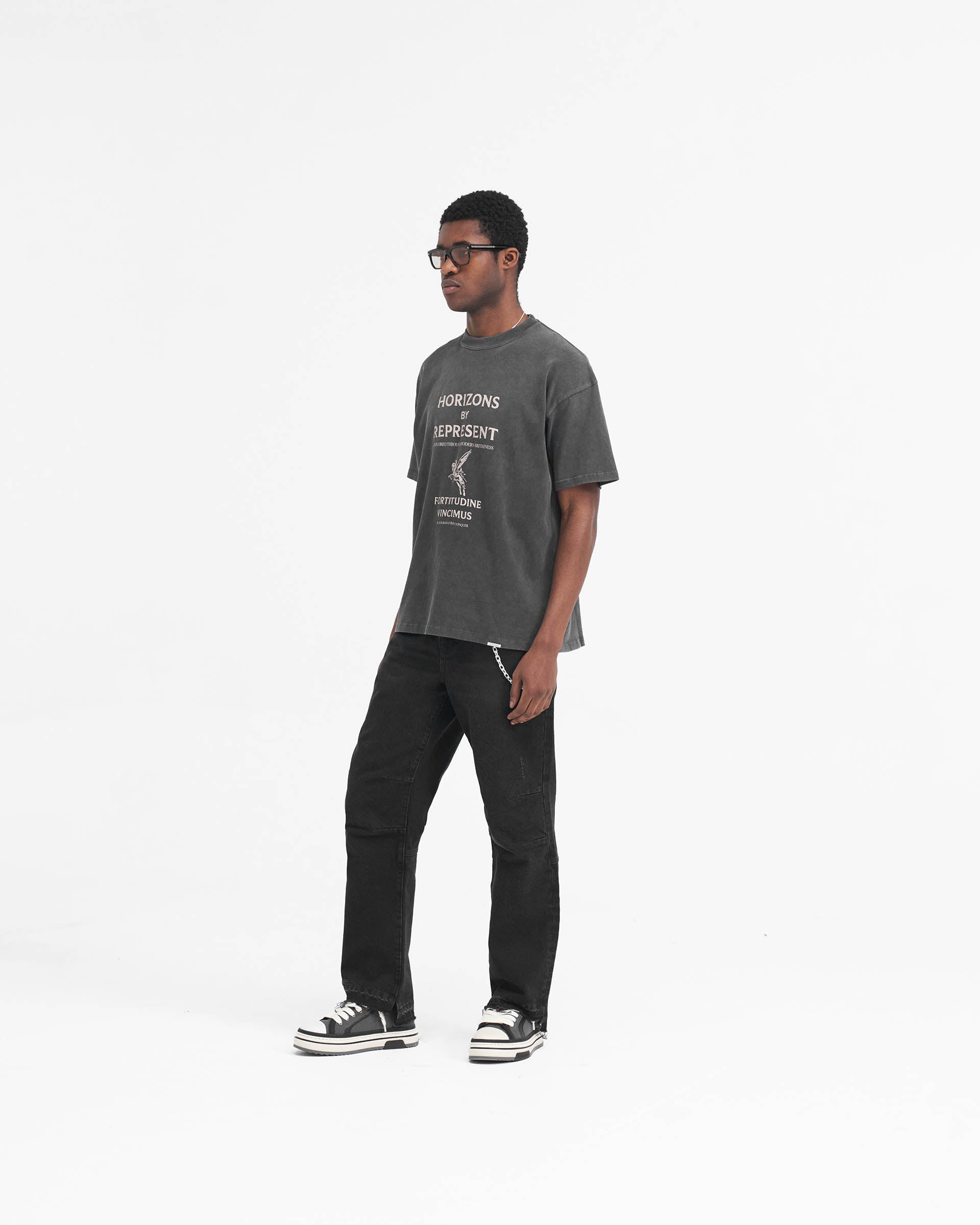 R2 Stepped Hem Denim - Off Black