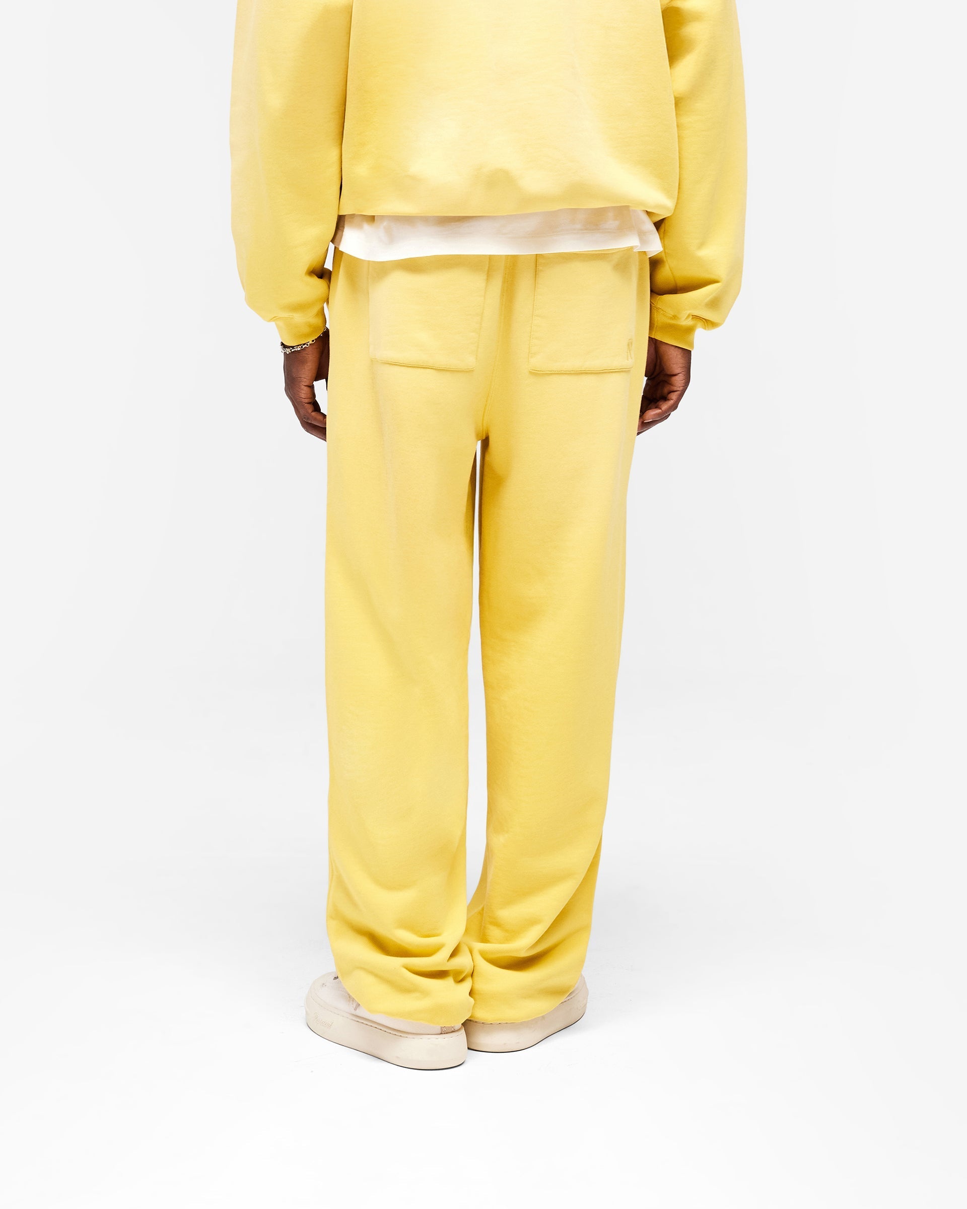 Initial Wide Leg Cuffed Sweatpant - Canary Yellow