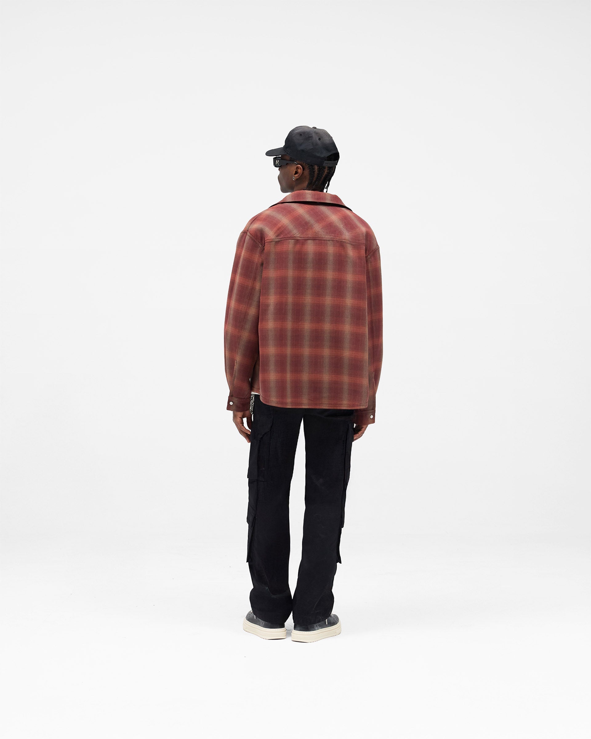 Bonded Reversible Check Shirt - Nero