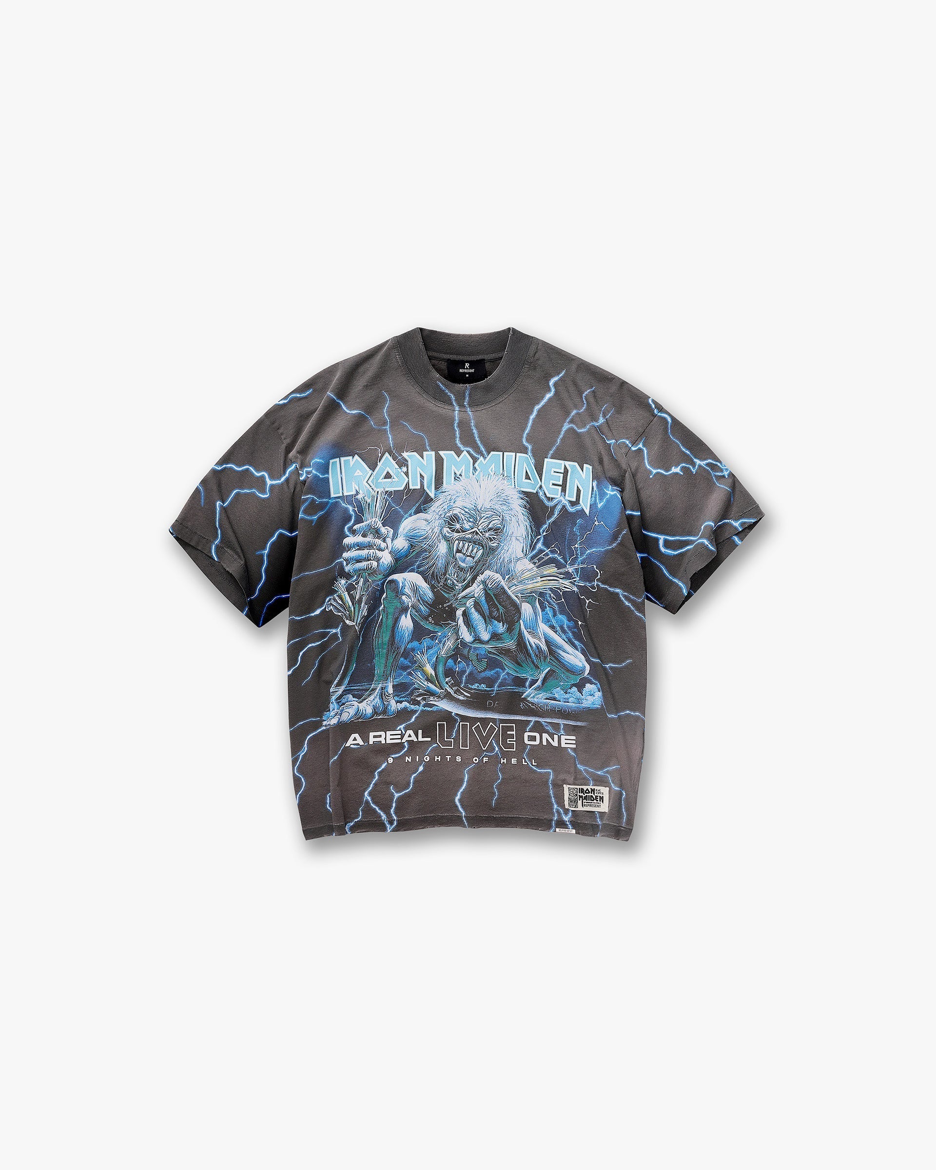 Represent X Iron Maiden A Real Live One T-Shirt - Stained Brown