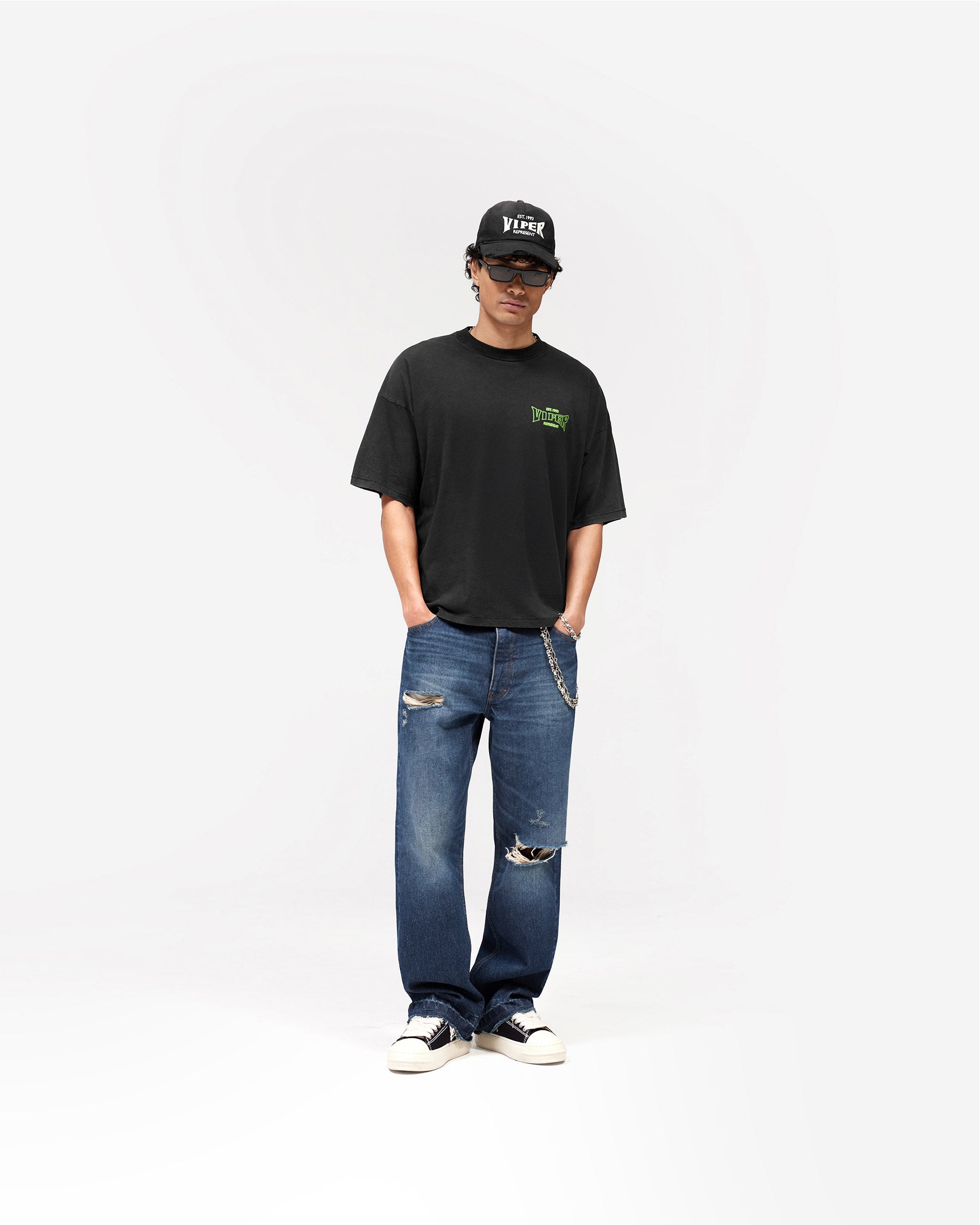 Represent x The Viper Room Glow T-Shirt - Vintage Black