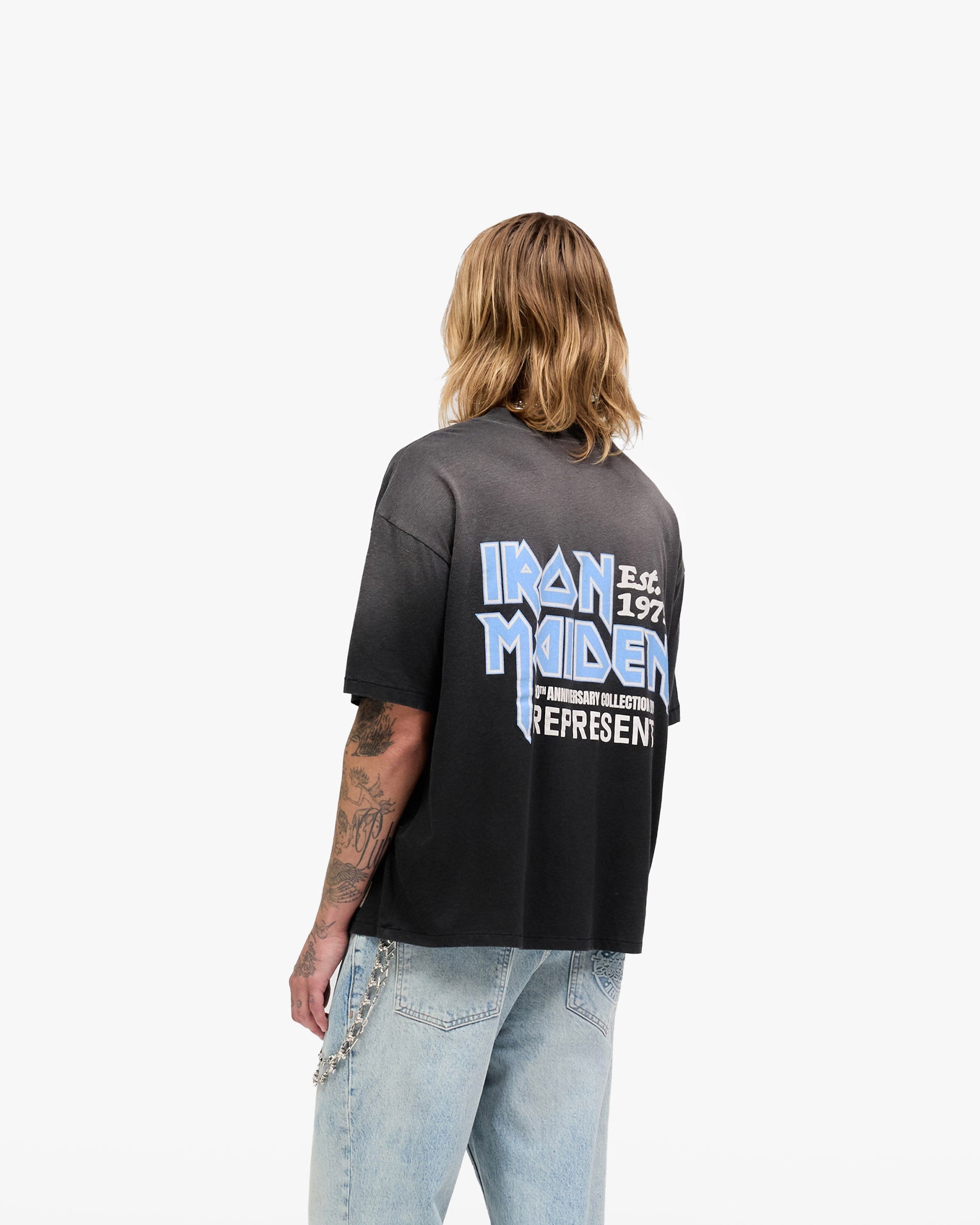 Represent X Iron Maiden Anniversary T-Shirt - Stained Black