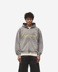 Script Logo Zip Hoodie - Vintage Grey