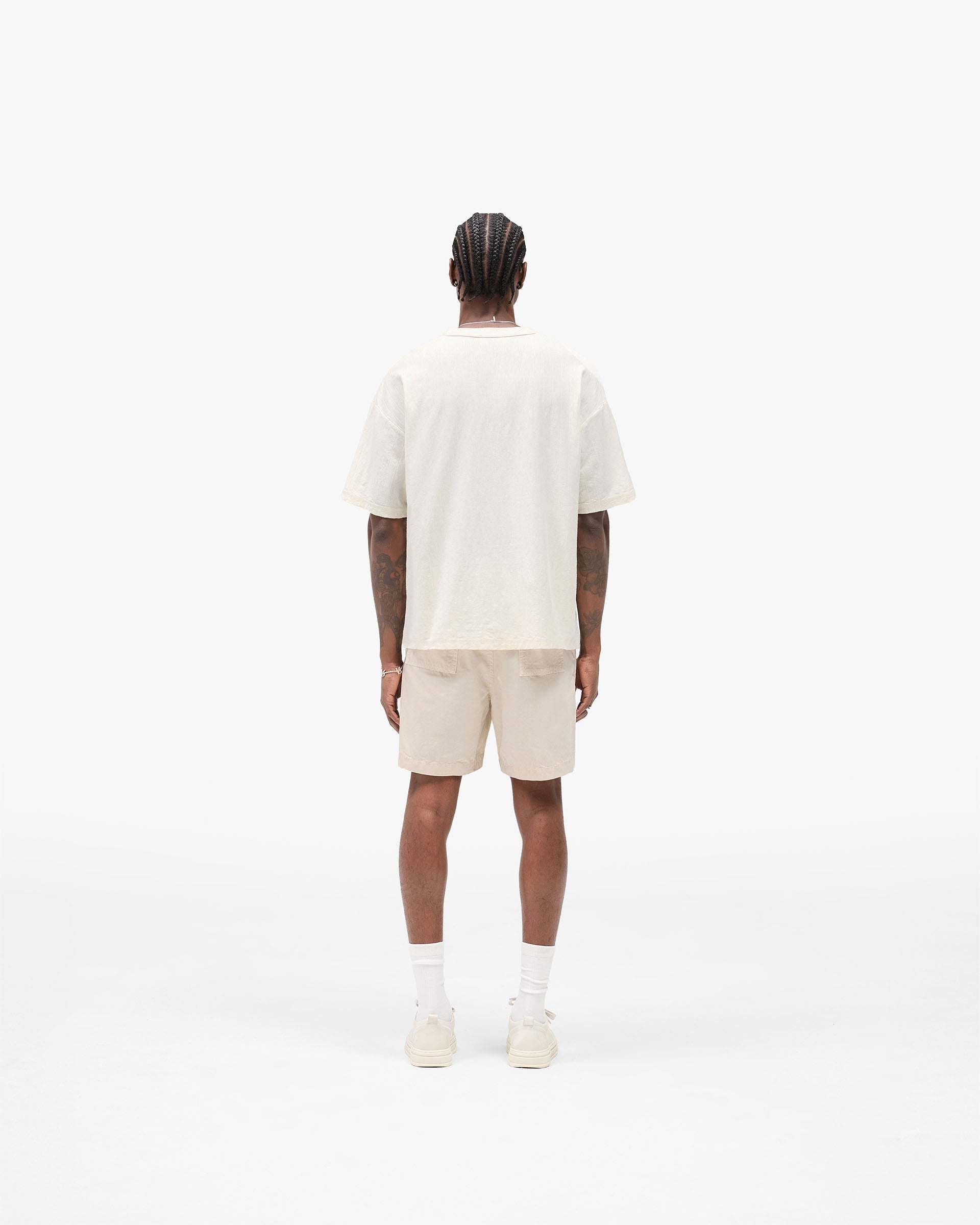Slub Script T-Shirt - Aged White