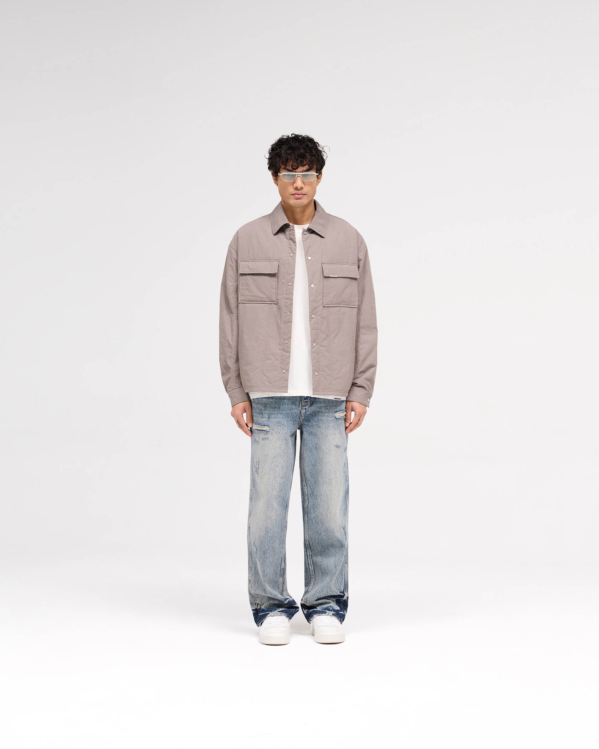 R3 Distressed Baggy Denim - Blue Cream