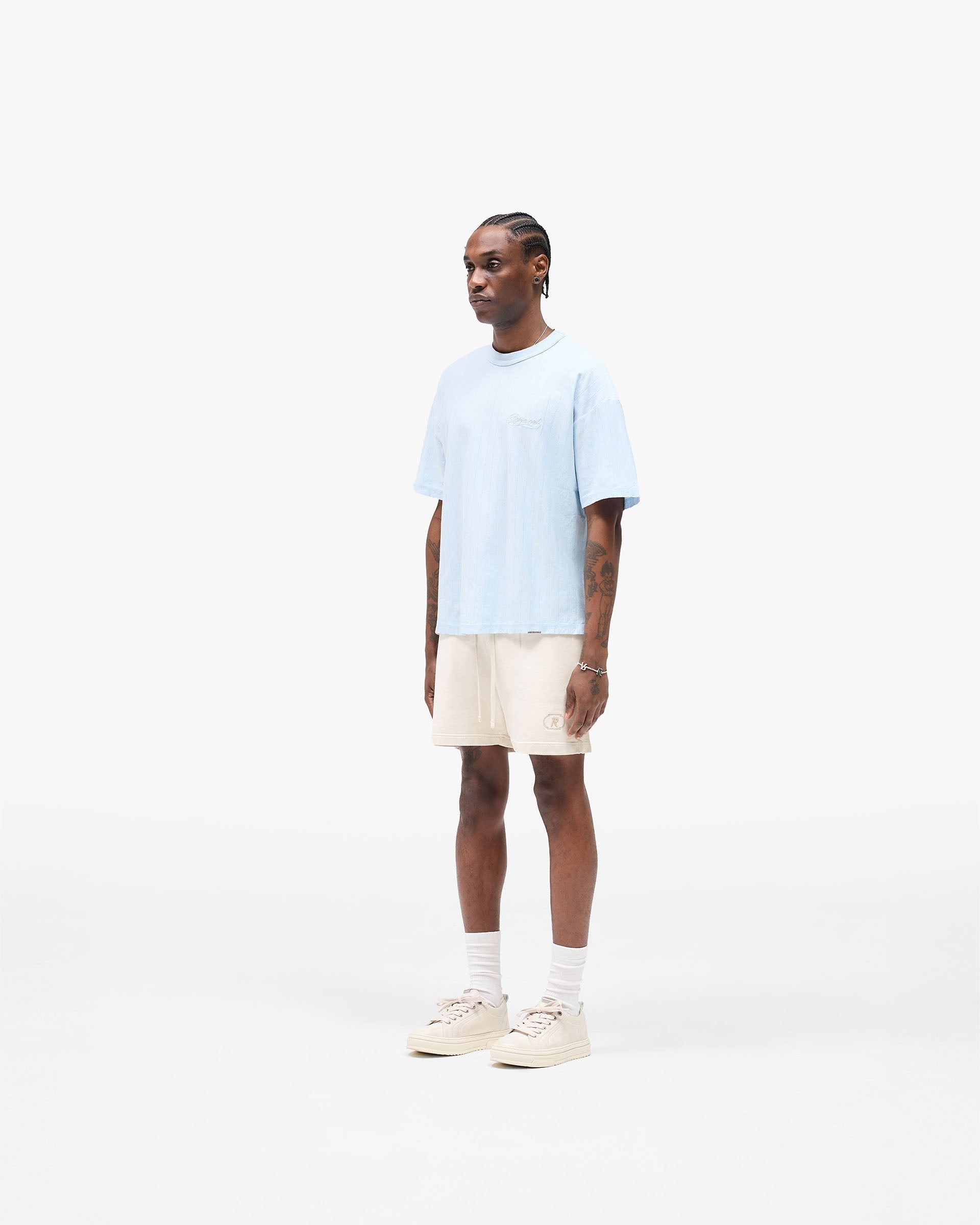 Slub Script T-Shirt - Ice Blue